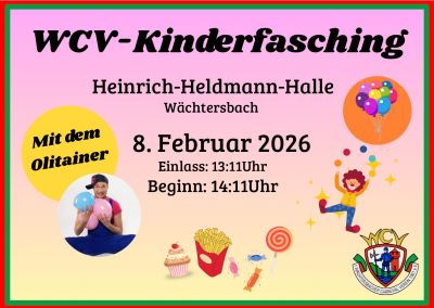 WCV-Kinderfasching wieder in der Heinrich-Heldmann-Halle - Mehr Platz für kleine Narren
