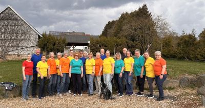 Kleine Pause für das Foto der Gloria-Singers beim Probewochenende.